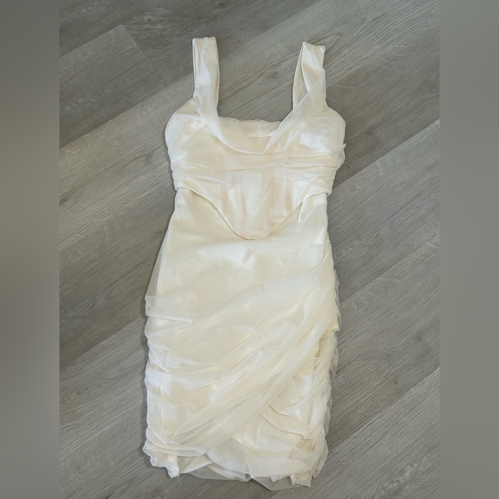 Oh Polly Cream Mini Dress